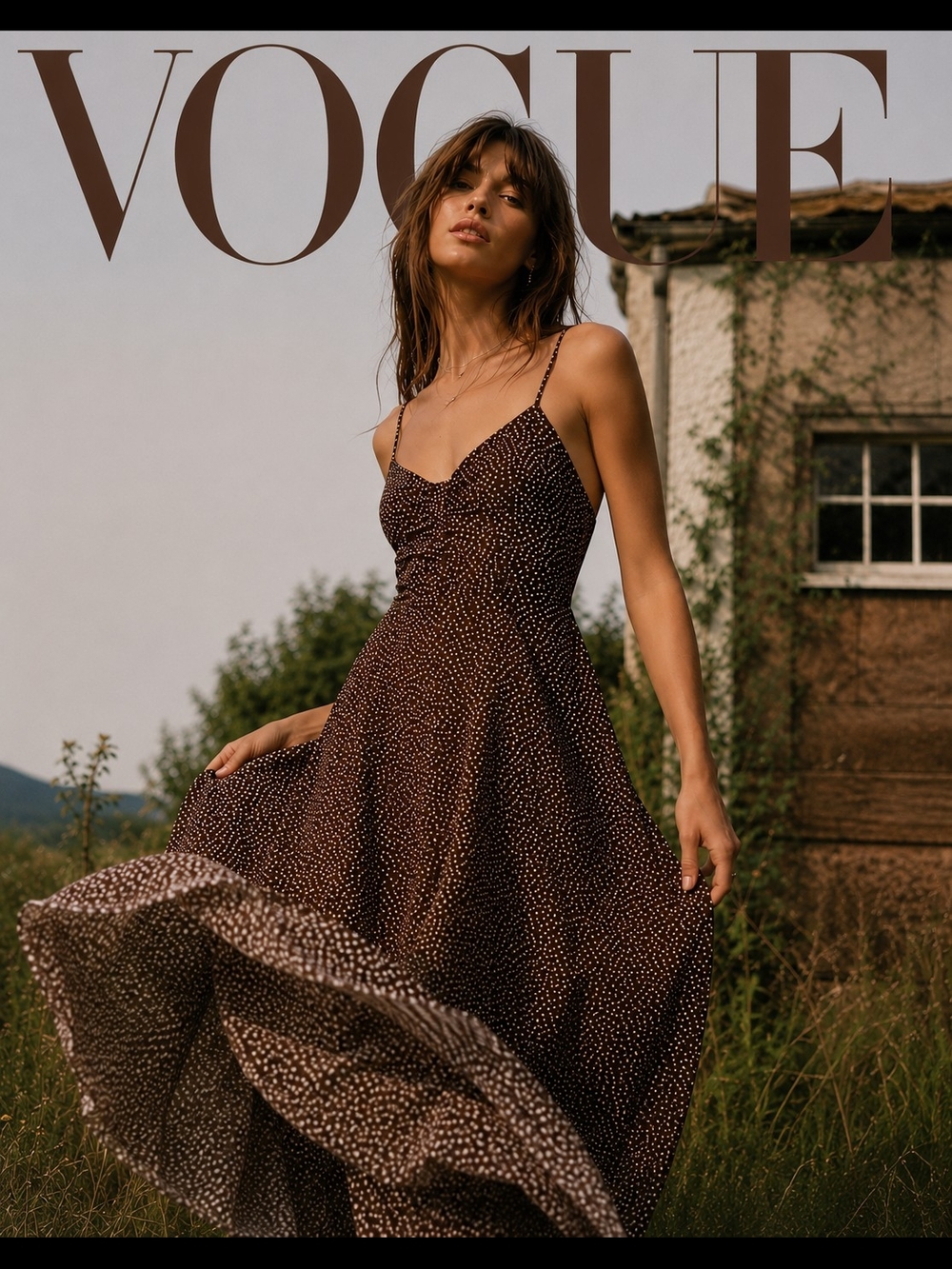 Véro by Véronique Cloutier Brown Polka Dot Maxi Dress | 🤎🤍